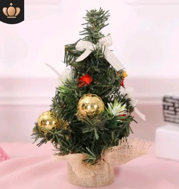 Christmas Ornaments Tree 20cm Mini Christmas Decoration Tree Christmas Day Mall Decoration Desktop Ornaments Small Tree Golden3 - Shop at LoveMi