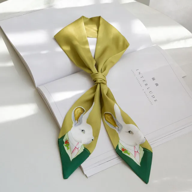 New Style Decoration Mr. Animal Small Skinny Scarf Neck Tie Mustard - Shop at LoveMi