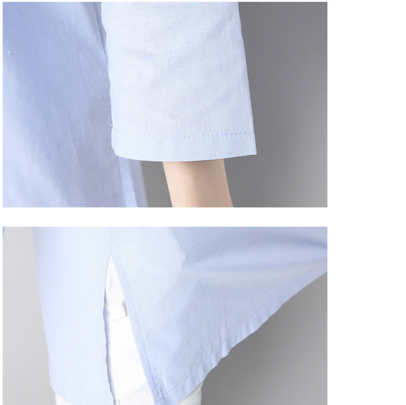 High Quality Stand-up Collar Buttoned Chinese Blouse