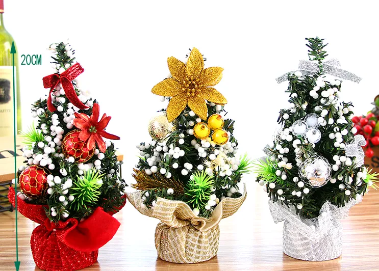 Christmas Ornaments Tree 20cm Mini Christmas Decoration Tree Christmas Day Mall Decoration Desktop Ornaments Small Tree – image 2