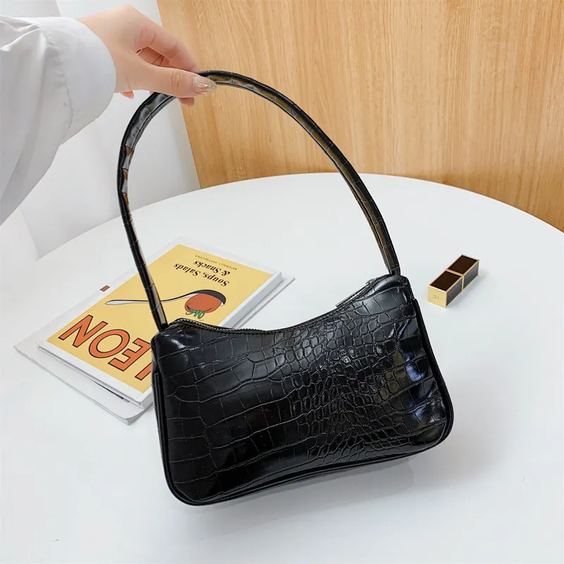Candy color versatile half round armpit carrying shoulder bag - Black