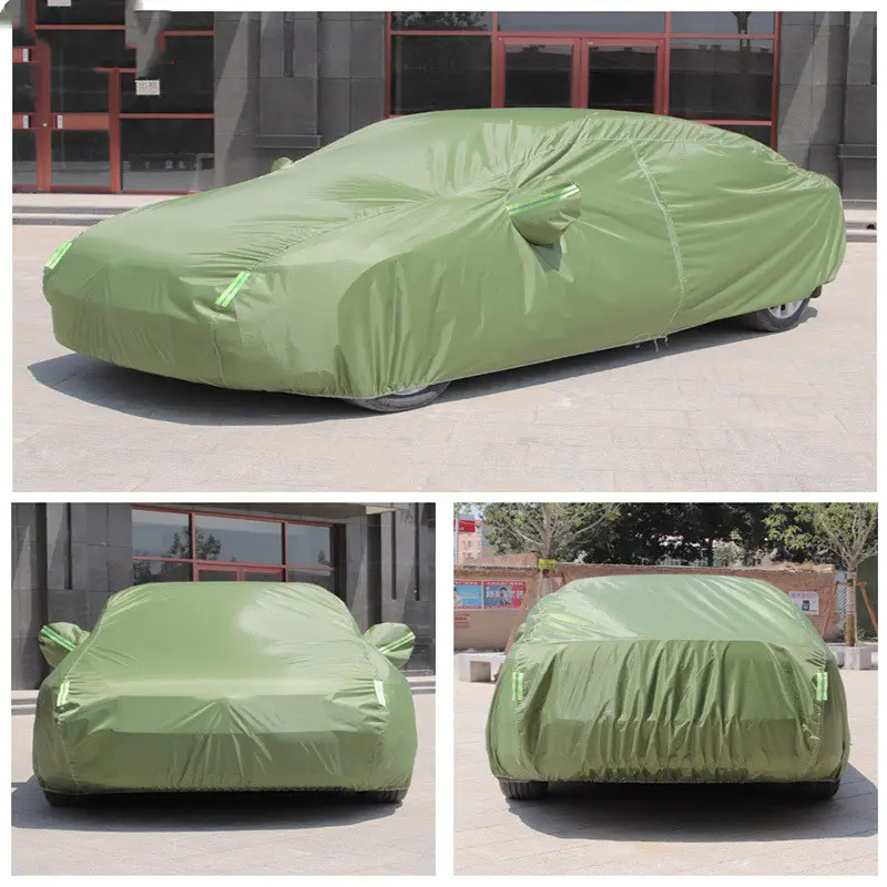 Taffeta 190T210T Silver-coated Black Universal Car Cover