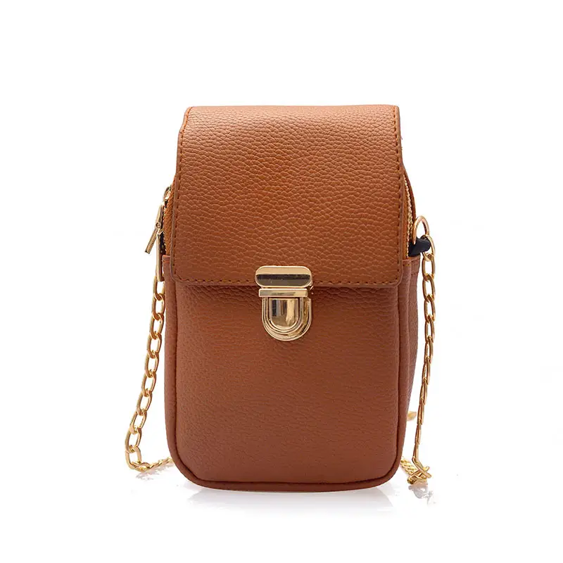 Chain double zipper cross - slung casual bag