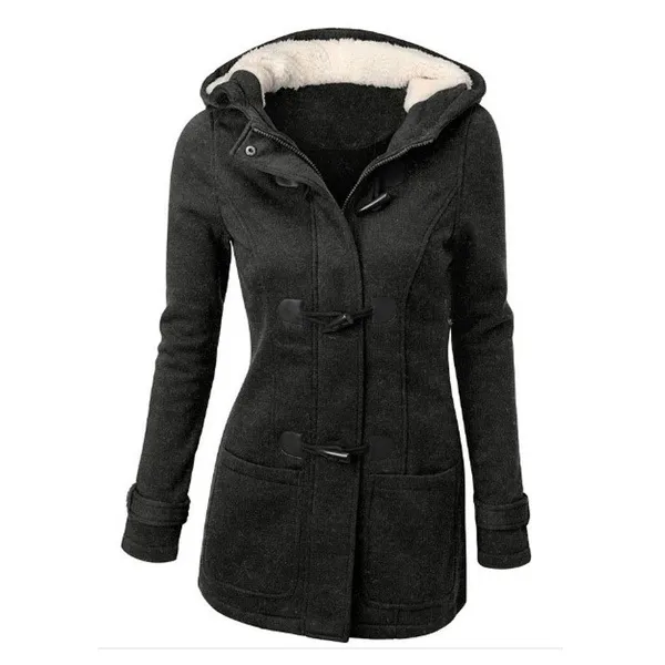 Horn buckle coat female - Dark Grey