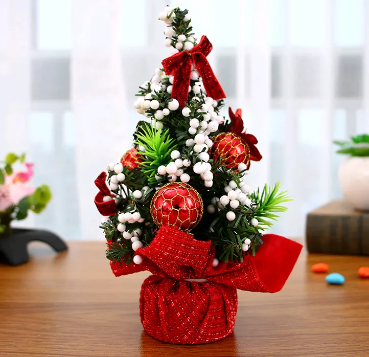 Christmas Ornaments Tree 20cm Mini Decoration Day Mall Desktop