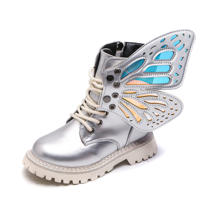 Girls' wings colorful short boots