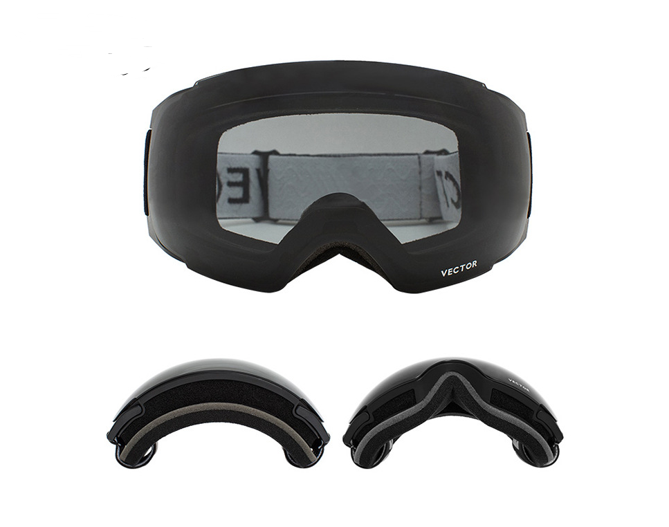 Compass ski glasses for men and women double-layer lens anti-fog spherical surface with magnets can be changed mountaineering goggles — foto 11