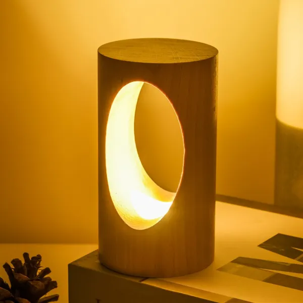 Solid wood LED reading lamp