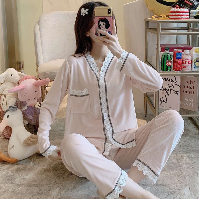 Gold velvet long-sleeved two-piece cardigan