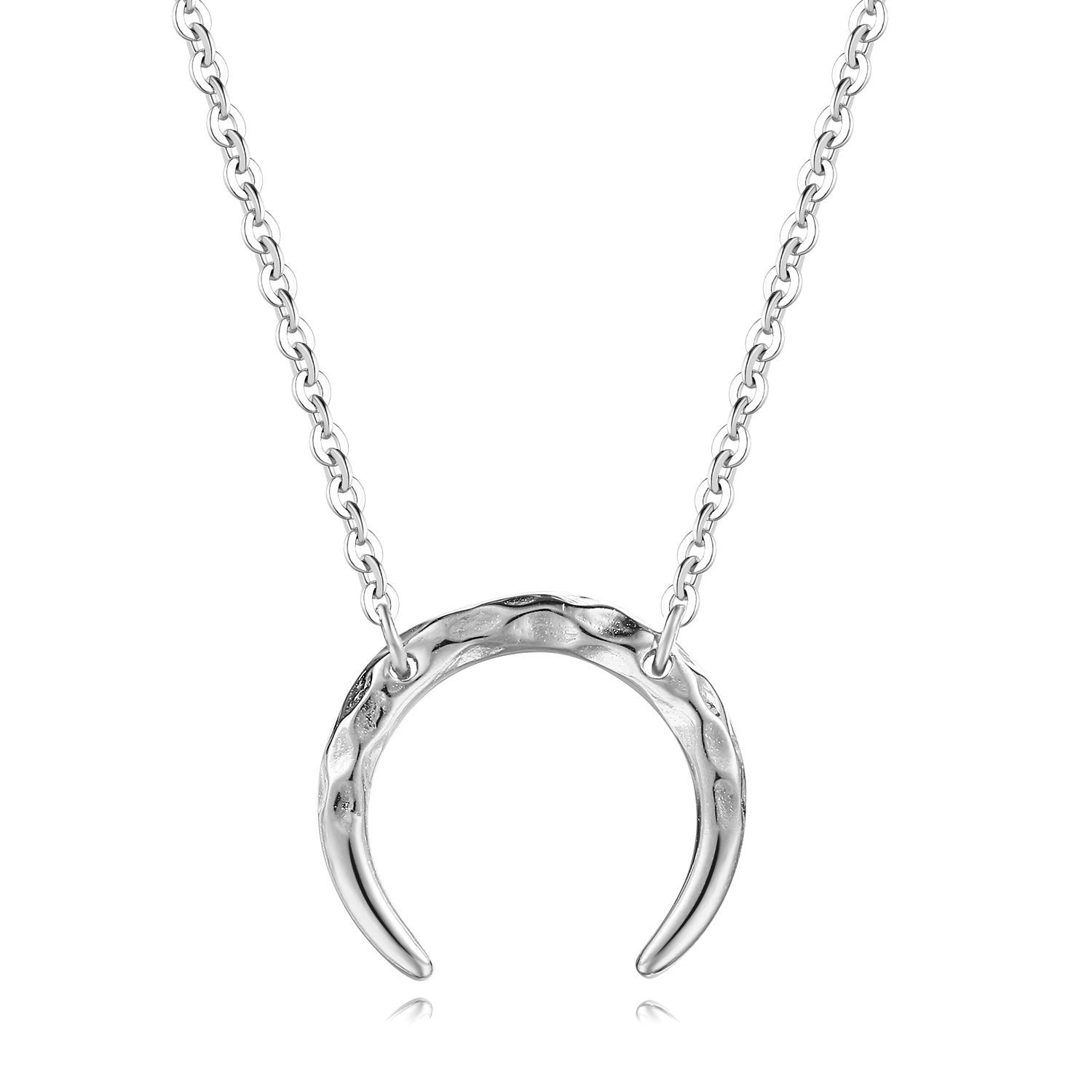 Simple crescent pendant necklace