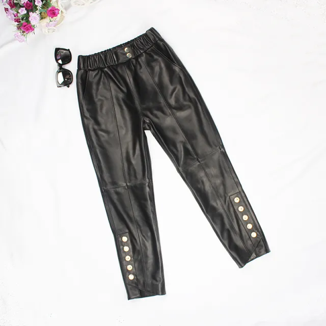 Cropped trousers leggings slim leggings Black - Shop at LoveMi