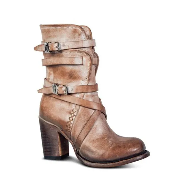 Ladies leather boots Khaki - Shop at LoveMi