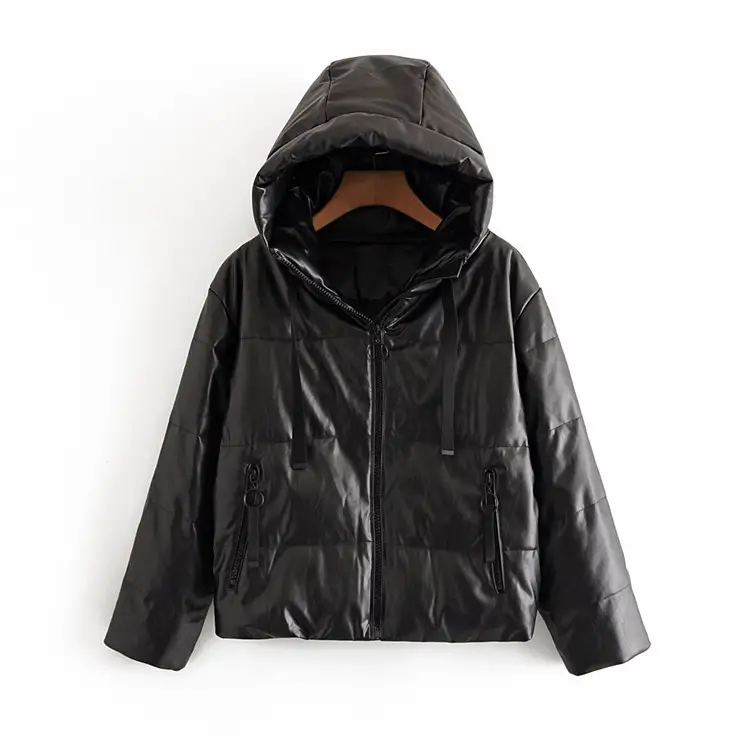 Pure color wild hooded coat