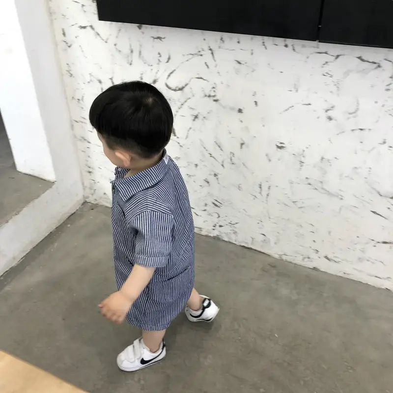 Infant Children's Summer Crawling Clothes For Boys And Thin Denim Onesies
