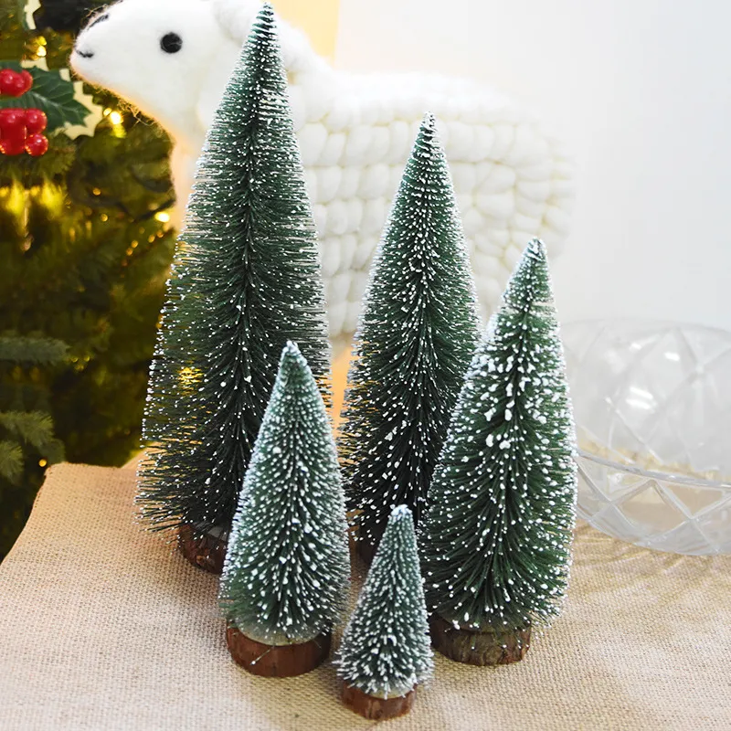 Mini Christmas Tree with Pine Needles Flocking Christmas Tree with White Cedar Tabletop Small Christmas Tree Tabletop Decoration – image 2