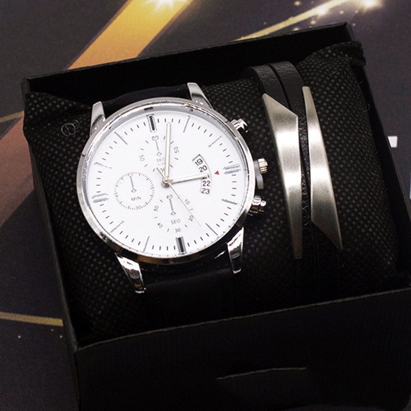 Two-Piece Alloy Quartz Calendar Watch, picture 3 of 5