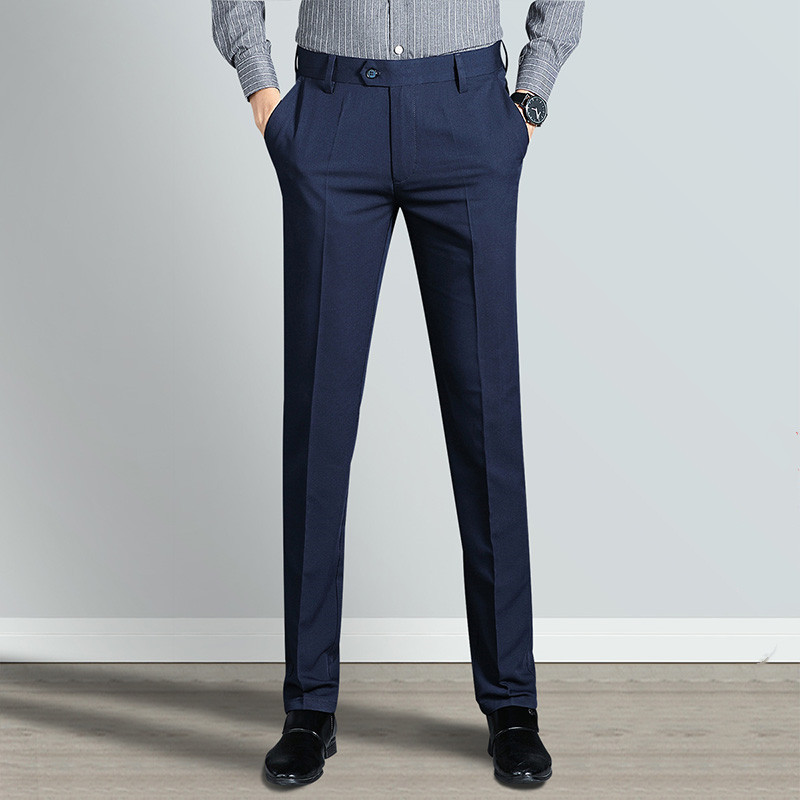 Youth Slim Straight Four-Sided Stretch Trousers