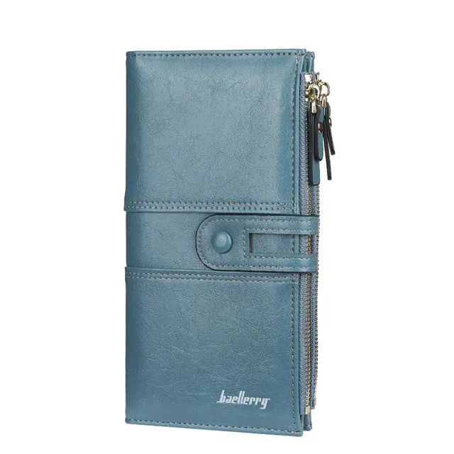 Buckle zipper clutch Blue - Shop at LoveMi