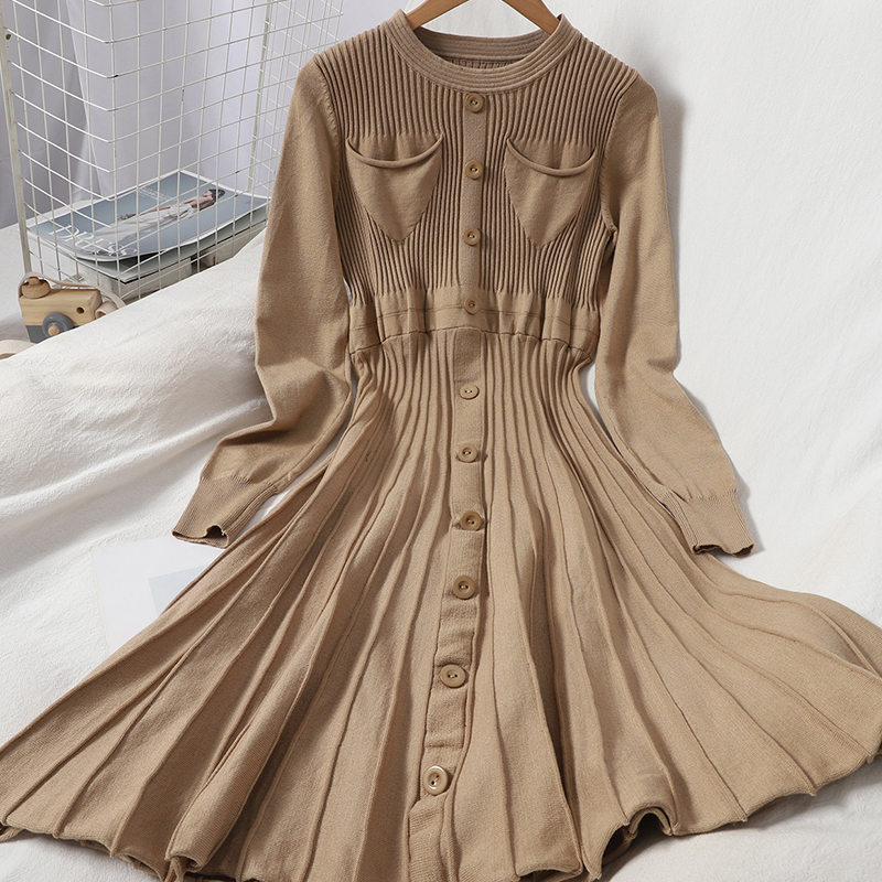 Autumn Temperament Age-reducing Fashion Pocket Dress - 11