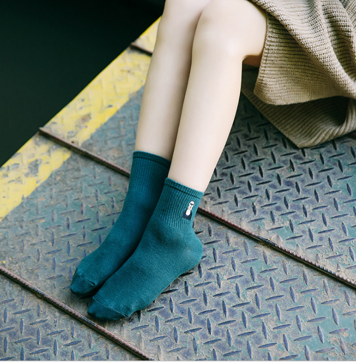 Japanese and Korean Harajuku Cartoon Embroidered Socks Creative Men and Women Couple Socks Cotton Socks