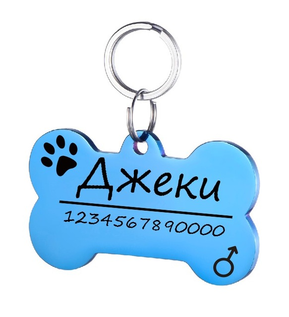Personalized Dog ID Tag Stainless Steel Pet ID Tag Blue - Shop at LoveMi