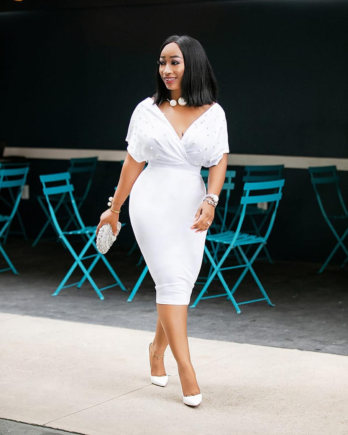 Tube top V-neck dress