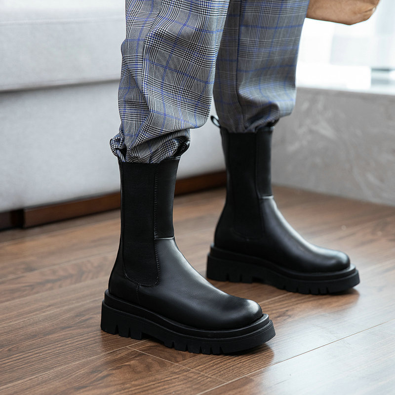 Martin boots with platform round toe boots