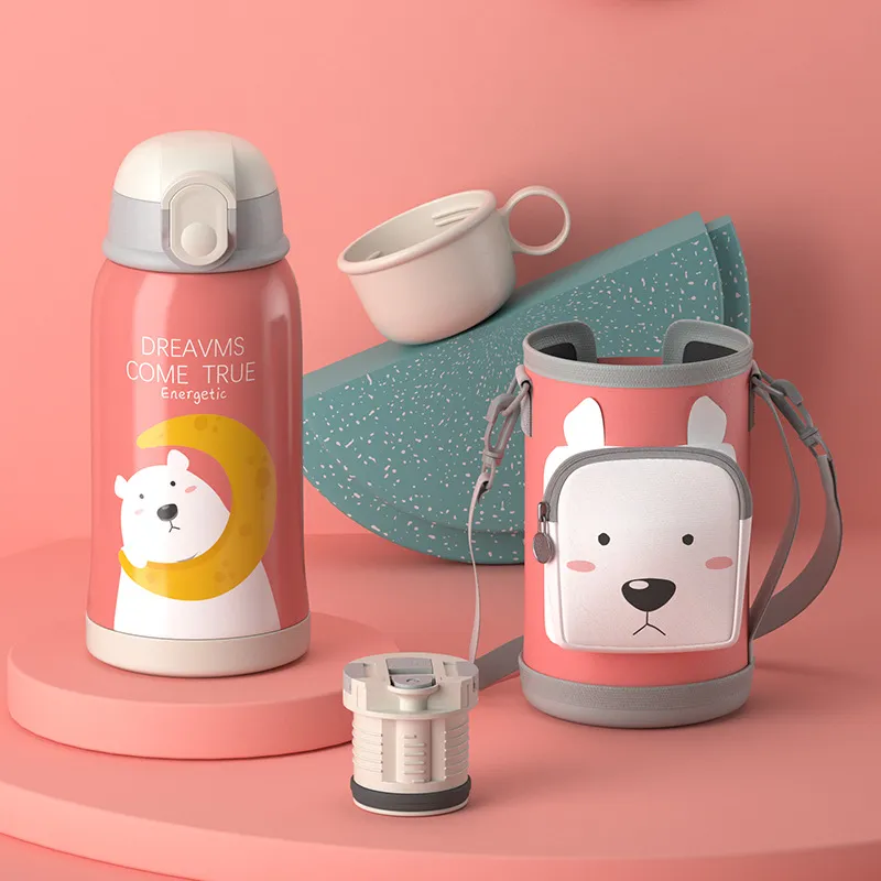 Baby water cup goes out to carry water cup - Pink Bear