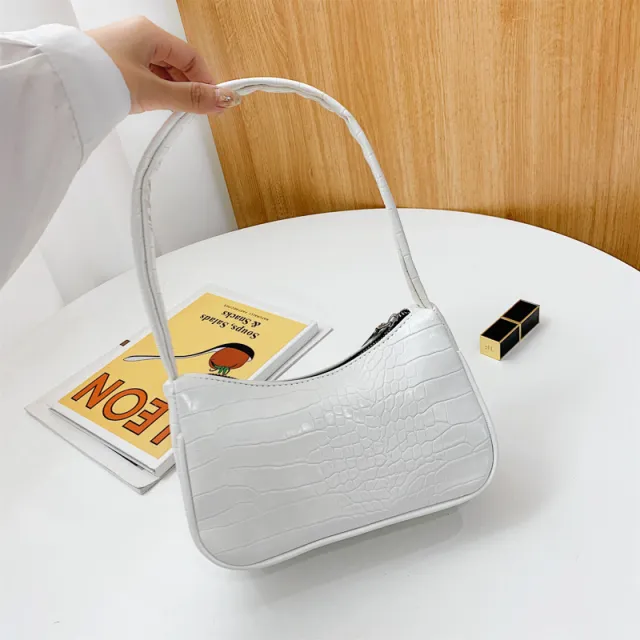Candy color versatile half round armpit carrying shoulder bag White - Shop at LoveMi