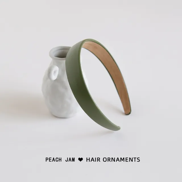 Vintage wide brimmed leather headband Pea Green - Shop at LoveMi