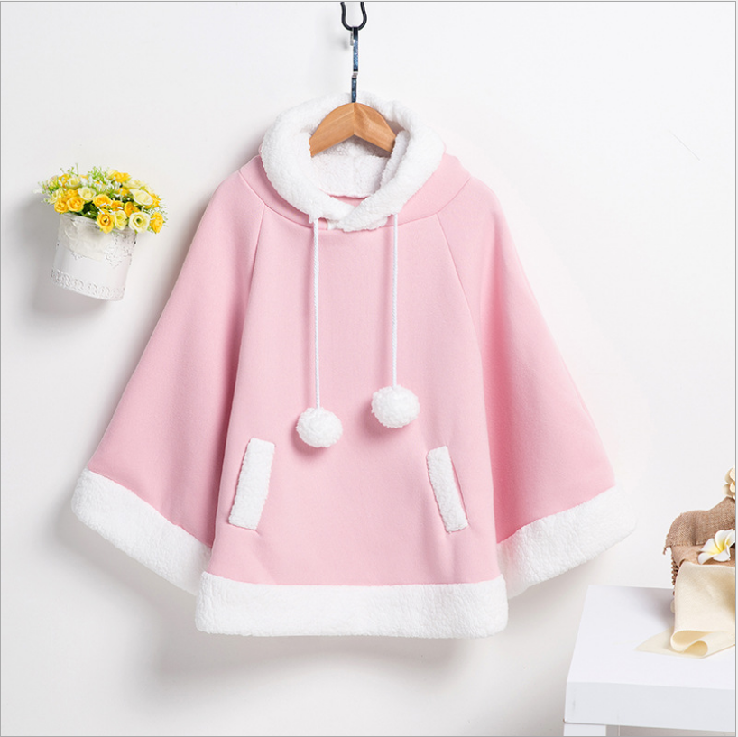 New College Style Autumn Winter Wear Women Student Girl Cloak Sweater Cute Thick Jacket