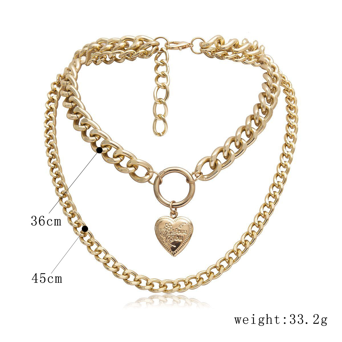 Double short necklace