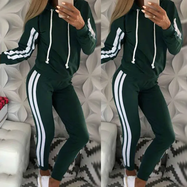 Women's sports casual sweater suit Green - Shop at LoveMi