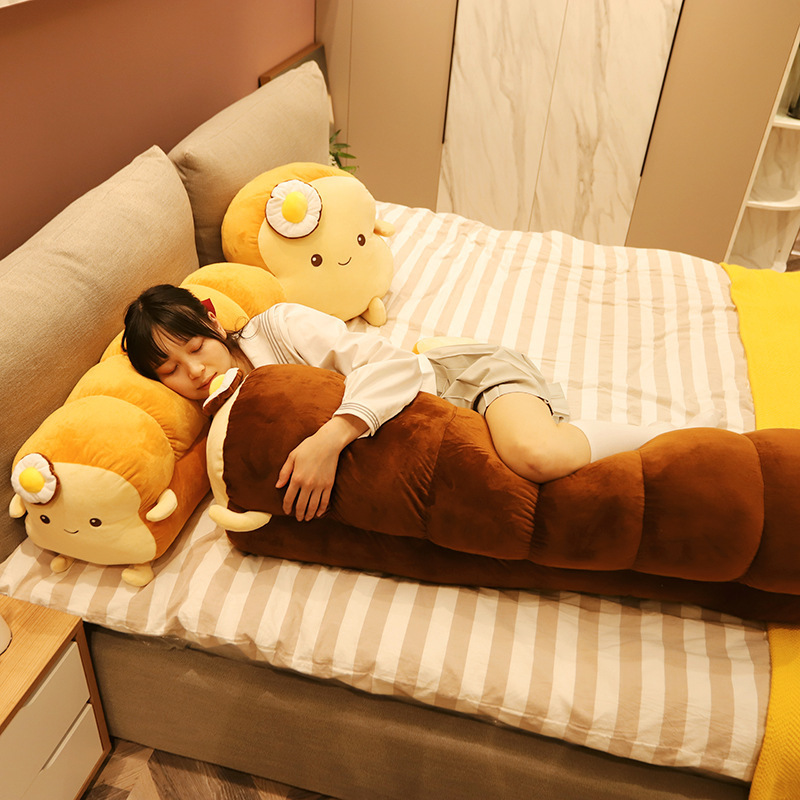 Toast plush toy pouch egg sliced bread long pillow large sleeping pillow cushion