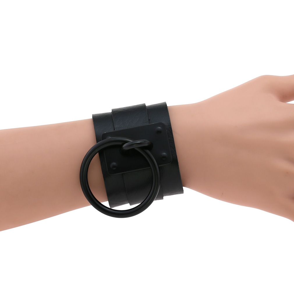 Handmade PU ring metal bracelet