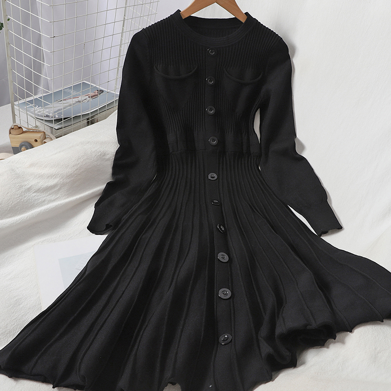 Autumn Temperament Age-reducing Fashion Pocket Dress - 10