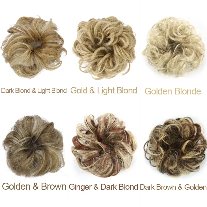 Wig hair circle - Dark Brown Golden