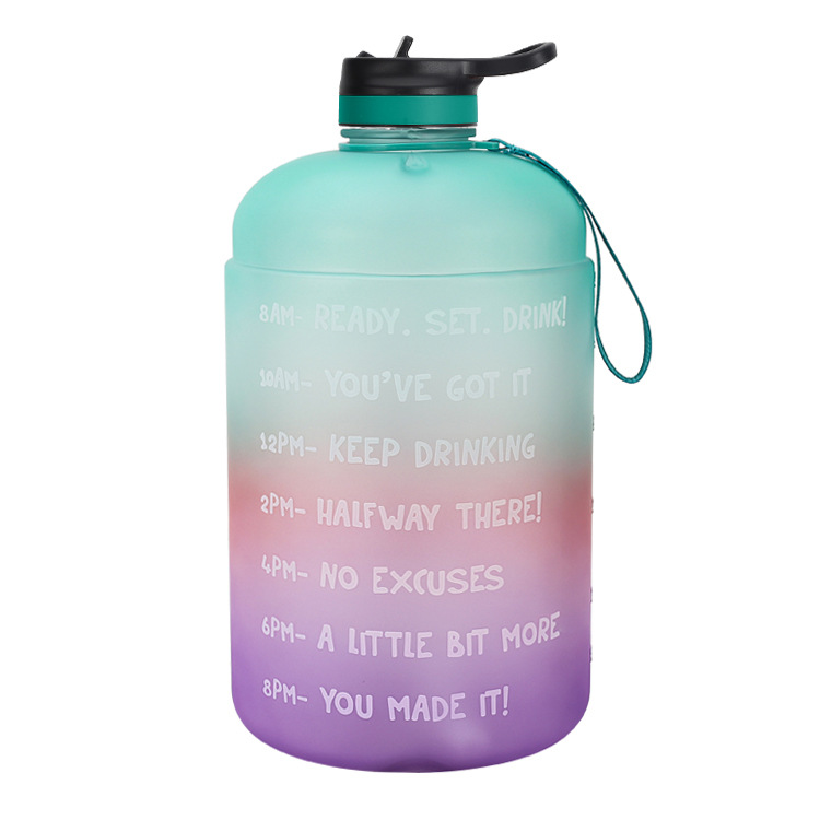 QuiFit Gallon Water Bottle with Straw Clear Plastic Drinking Bottles GYM Tool Jug BPA Free Sports Cup Green Pink Purple - Shop at LoveMi