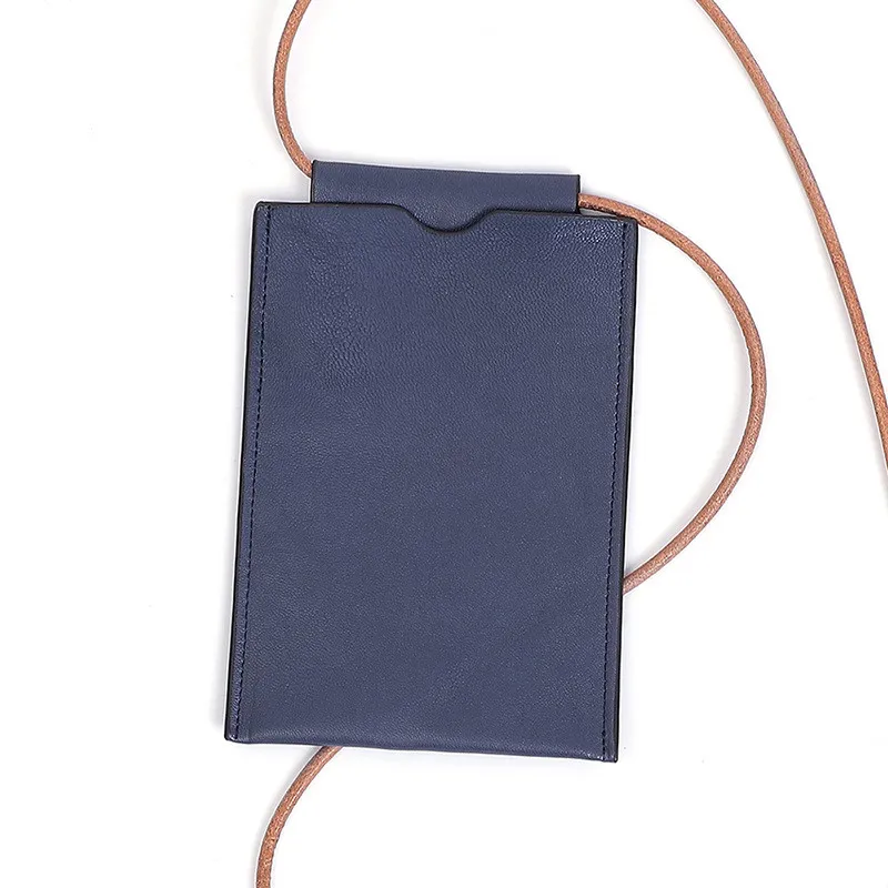 Leather mobile phone bag - Blue