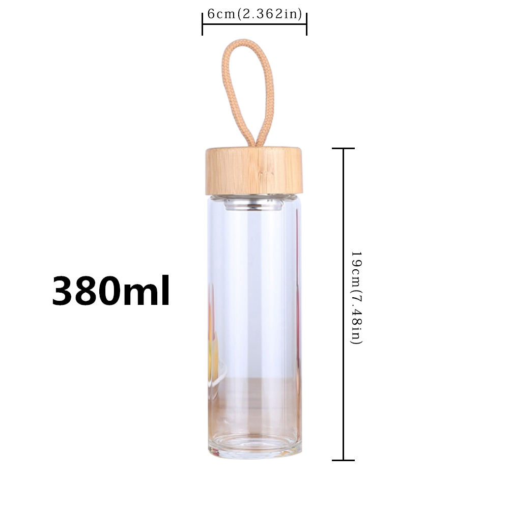 Single layer glass portable bamboo cover cup