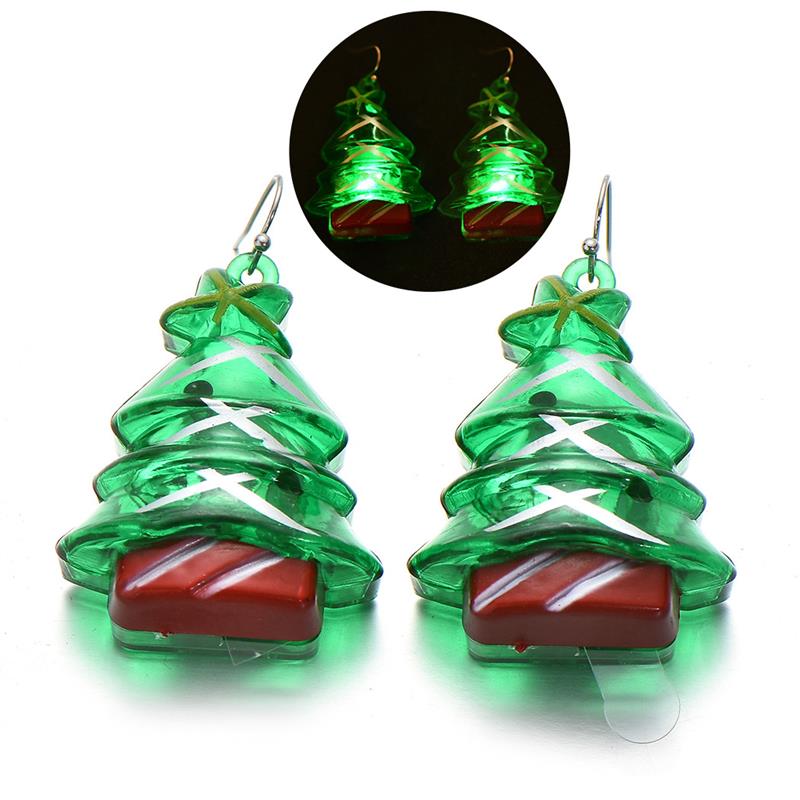 Snowman LED glowing Christmas earrings