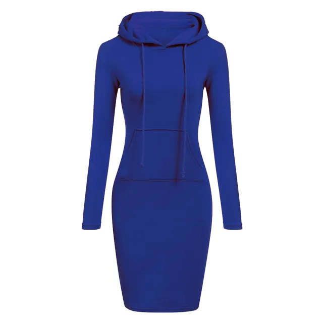 Mid length hooded sweatshirt 2 Blue - Shop at LoveMi