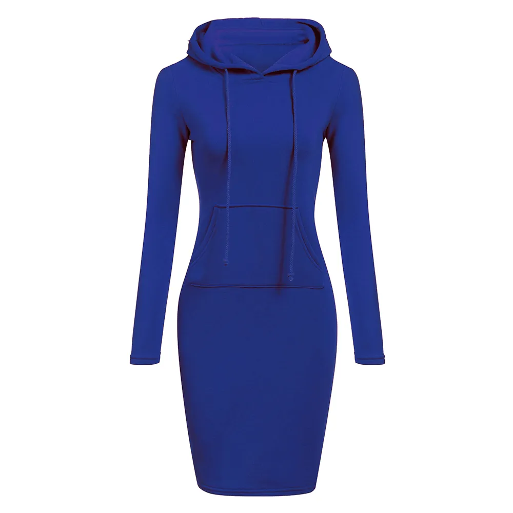 Mid-length hooded sweatshirt - 2 Blue