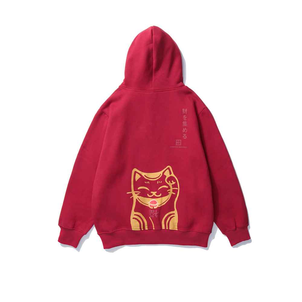 Men's sweater cotton pullover long sleeve hooded loose