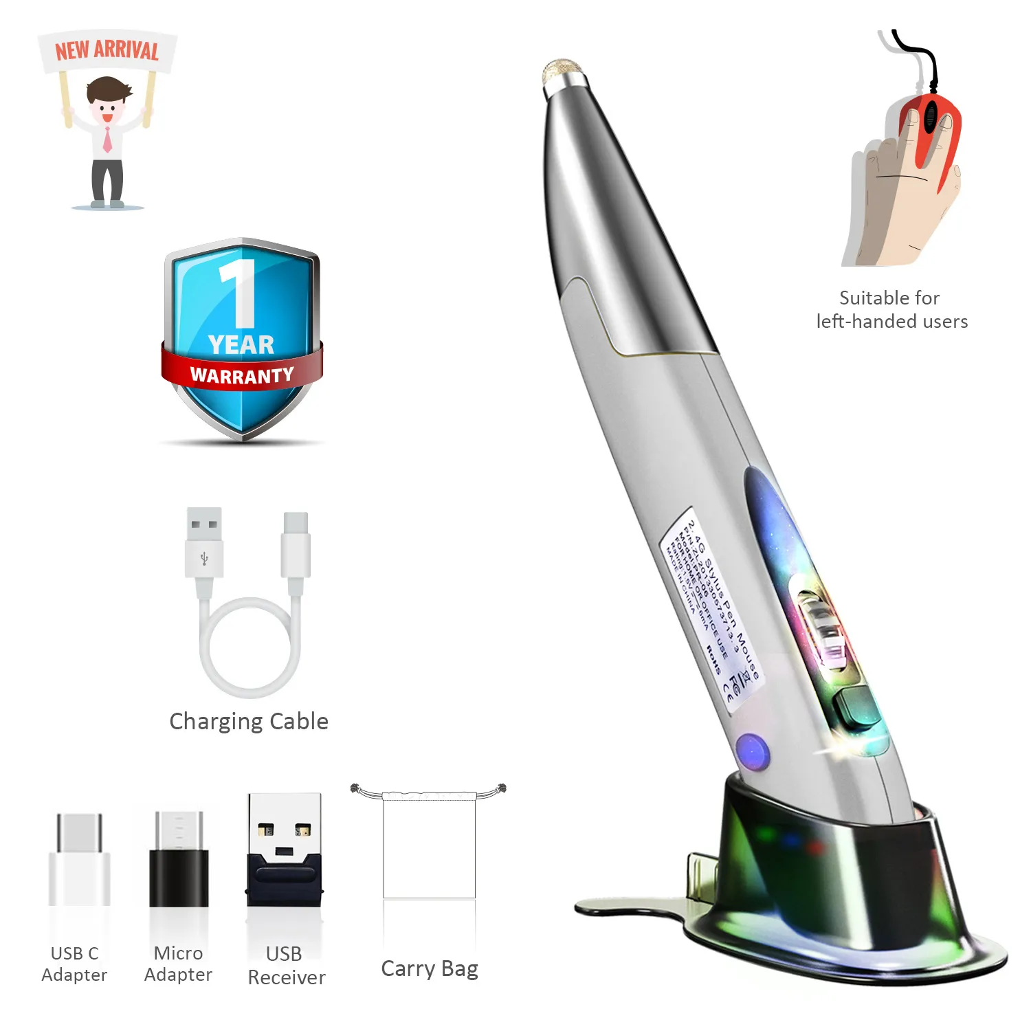 Personalized Creative Vertical Pen Mouse – image 3
