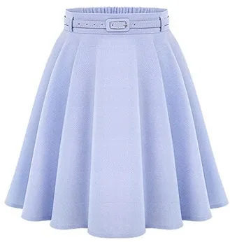 Solid color A line skirt Light Blue - Shop at LoveMi