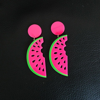 Watermelon Fruit Acrylic Festival Earrings