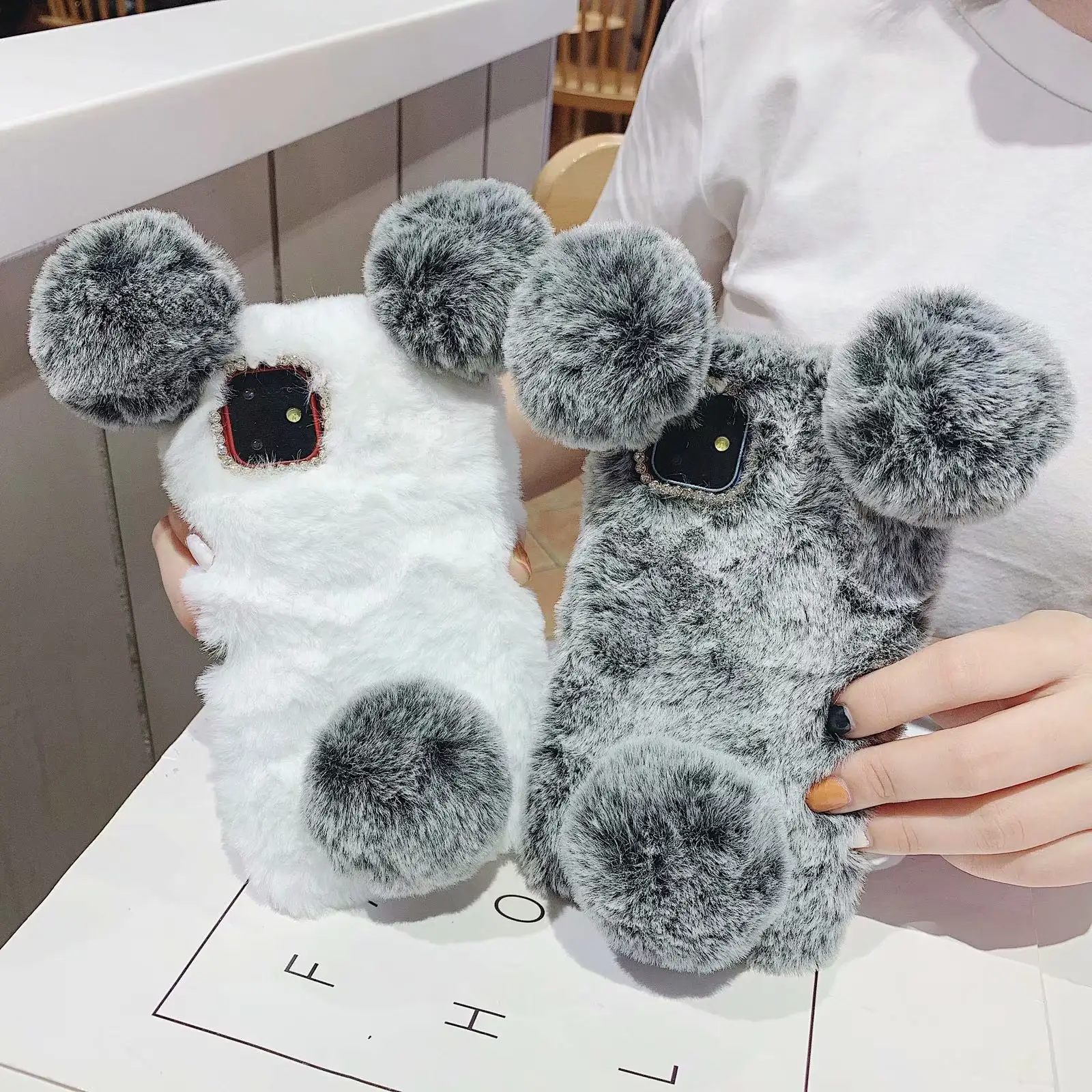 Compatible with Apple, Bear plush protective cover