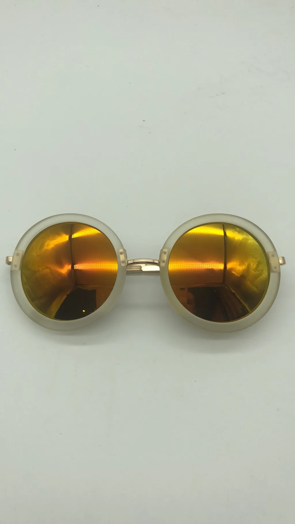 Big round sunglasses - Gold Mercury