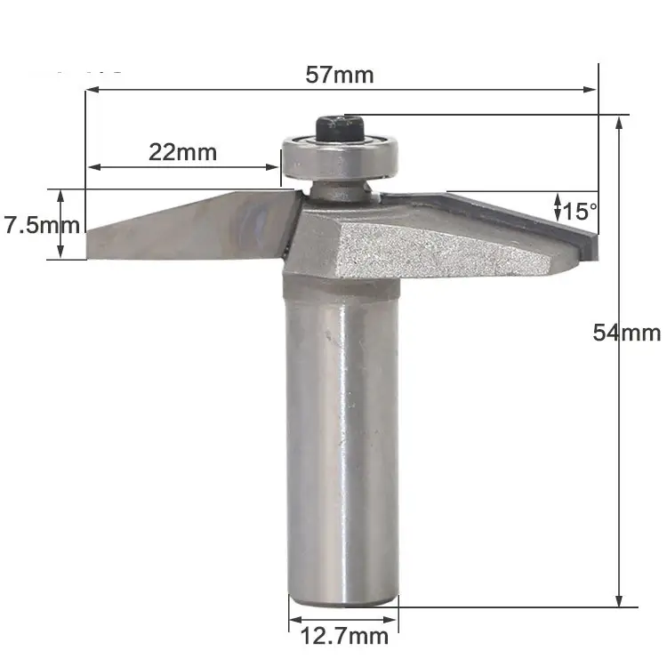 15 Degree Horse Nose Line Cutter, Lace Cutter, Trimming Cutter With Bearing, Woodworking Milling Gong Cutter
